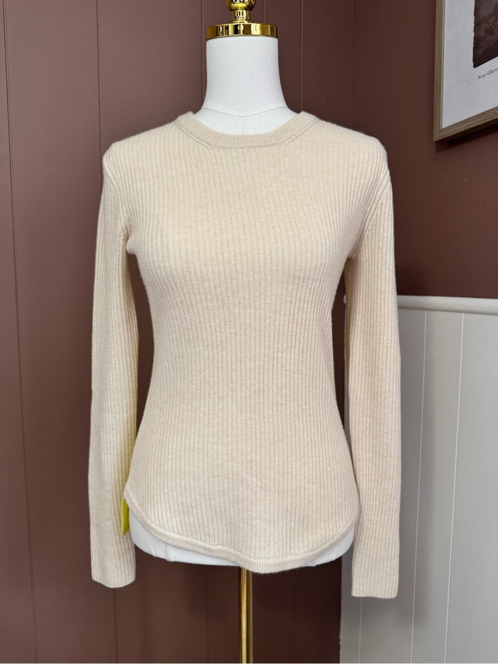 Duffy 100% Cashmere Two Toned Crewneck Sweater